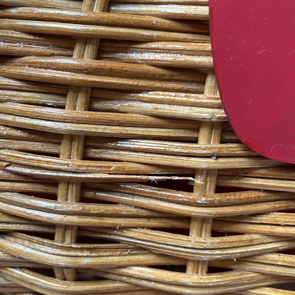 Wicker Shoulder Bag Purse with Red leather strap - Picture 14 of 14